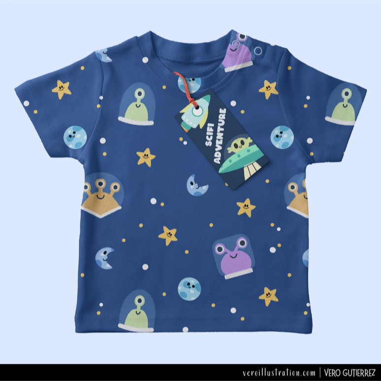 Space Alien Pattern MockUp Space Alien Pattern MockUp